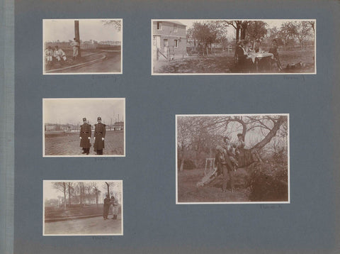 Two soldiers in long coats on a clinker street in France, anonymous, 1902 Canvas Print