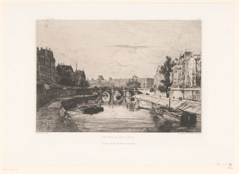 View of the Pont Saint-Michel in Paris, Maxime François Antoine Lalanne, 1865 - 1866 Canvas Print