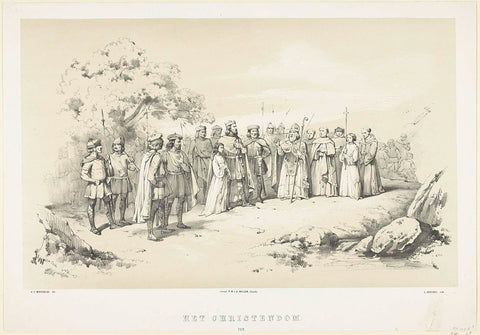 Preaching of Christianity, 719, Augustinus Jacobus Bernardus Wouters, 1840 - 1860 Canvas Print