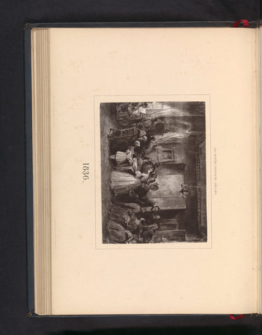 Photo reproduction of a drawing, depicting a company in an interior, anonymous, c. 1868 - in or before 1873 Canvas Print