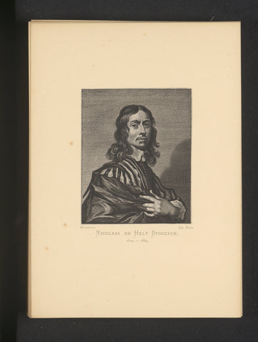 Reproduction of an engraving of a portrait of Nicolaes van Helt Stockade by Pieter de Jode (II), Joseph Maes, c. 1872 - in or before 1877 Canvas Print