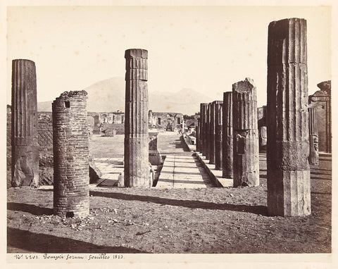 Ruins of the forum in Pompeii, Italy, anonymous, 1851 - 1900 Canvas Print