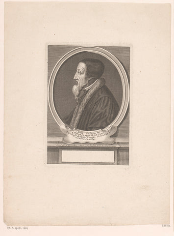 Portrait of Johannes Calvin, Etienne Desrochers, c. 1726 Canvas Print