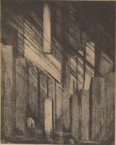 Photo reproduction of an etching with a design for a theatre set, Alfred Stieglitz, 1910 Canvas Print