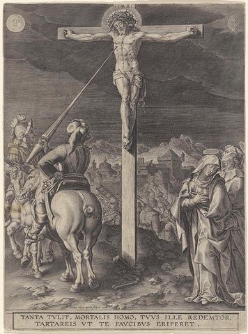 Crucifixion of Christ, Antonie Wierix (II), 1565 - before 1604 Canvas Print