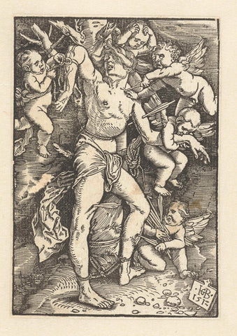 Sebastian Delivered from Arrows by Angels, Hans Baldung Grien, 1512 Canvas Print