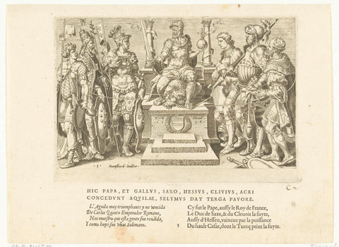 Charles V among his defeated enemies, No. 1, Dirck Volckertsz. Coornhert, 1556 Canvas Print