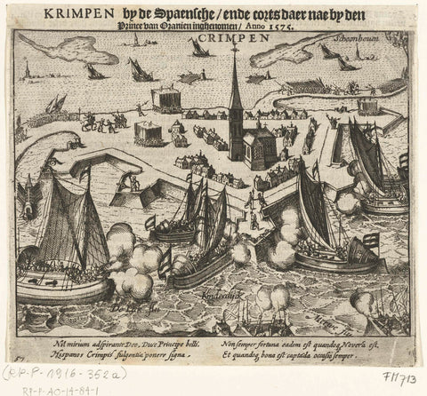 Capture of Krimpen, 1576, anonymous, 1613 - 1615 Canvas Print