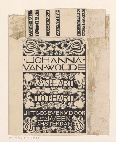 Band design for: Johanna van Woude, From heart to heart, 1900, Theo Neuhuys, in or before 1900 Canvas Print