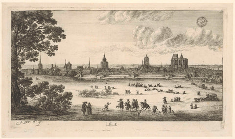 View of Lille, Gilles Neyts, 1643 - 1681 Canvas Print