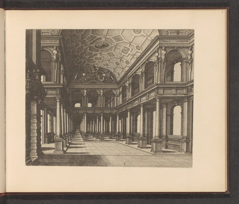 View in a Hall with Colonnades, Johannes or Lucas van Doetechum, 1563 Canvas Print