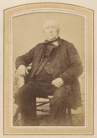 Portrait of a seated man with a coat, J.A. van Krieken, c. 1864 - c. 1890 Canvas Print