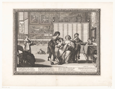 Surgeon performs a bloodletting on a woman, Abraham Bosse, 1632 - 1633 Canvas Print