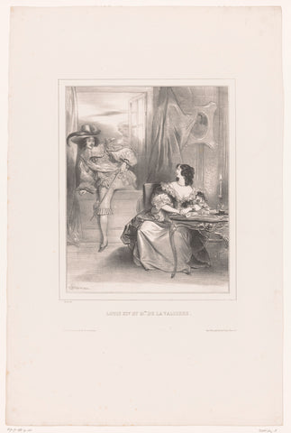 Louis XIV of France visits Louise de La Vallière, Achille Devéria, 1846 Canvas Print