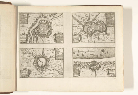 Maps of Gravelines, Bergues, Bourbourg and Mardijk, 1726, anonymous, 1726 Canvas Print