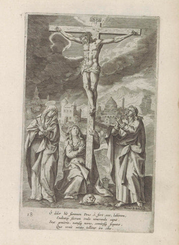 Christ on the Cross, Pieter de Jode (I), 1585 Canvas Print