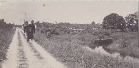 Two Javanese on a road, Andries August Boom, 1911 Canvas Print