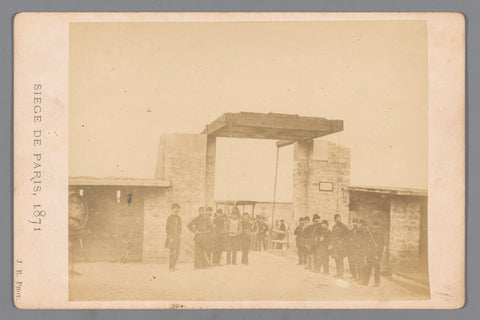 Guarded city gate during the Siege of Paris in 1871, JR, 1870 - 1871 Canvas Print