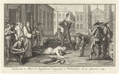 Beheading of Charles I of England, Bernard Picart, 1730 Canvas Print