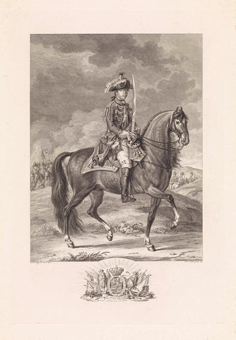 Portrait of William V, Prince of Orange-Nassau on horseback, Reinier Vinkeles (I), 1779 Canvas Print