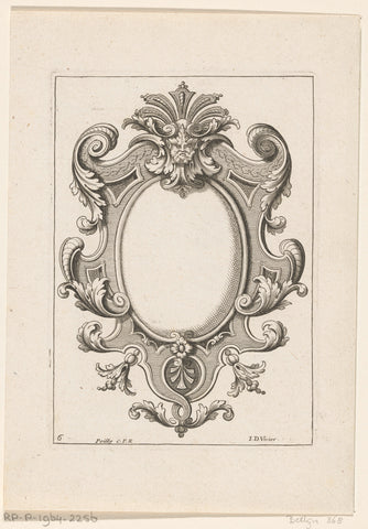 Cartouche with mask, Jean Duvivier, 1712 Canvas Print