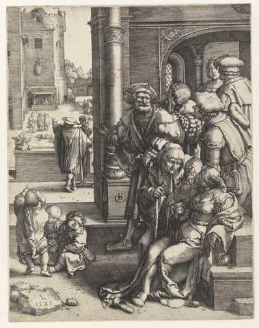 The Poet Virgil in a Basket, Lucas van Leyden, 1525 Canvas Print