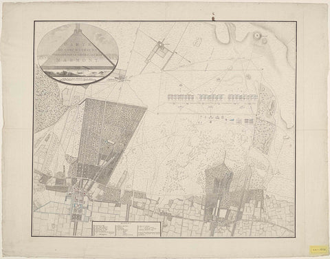 Map with the army camp at Zeist, 1805, Cornelis van Baarsel, 1805 Canvas Print