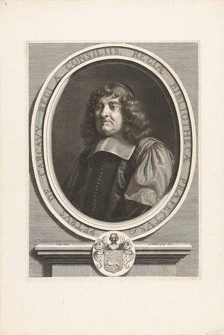 Portrait of Pierre de Carcavy, Gerard Edelinck, 1675 Canvas Print