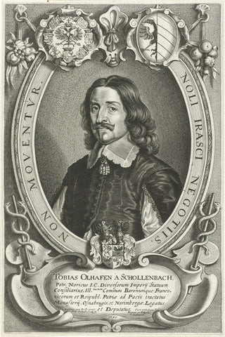 Portrait of Tobias Oelhafen van Schöllenbach, Pieter de Jode (II), 1649 Canvas Print