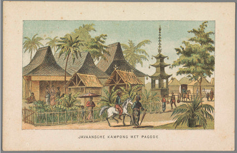 Javanese kampong at the World's Fair in Amsterdam, 1883, anonymous, 1883 Canvas Print