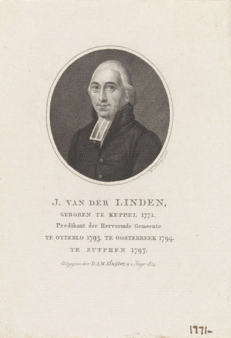 Portrait of Johannes van der Linden, Walraad Nieuwhoff, 1824 Canvas Print