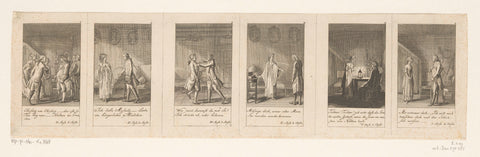 Six performances from Schiller's Kabale un Liebe, Daniel Nikolaus Chodowiecki, 1785 Canvas Print