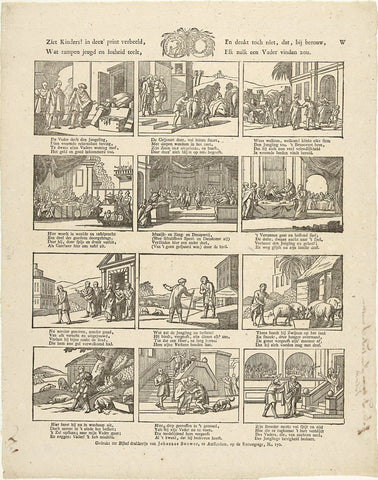 Looks kids! depicted in deez' print, / What grows disaster youth and looseness, / And yet does not think that, by repentance, / Every one such a father would find, John Builder, 1805 - 1808 Canvas Print