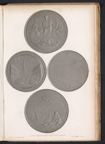 Two commemorative medals of the old fair of Hendrik de Keyser in Amsterdam, Jan Dam Steuerwald, 1846 Canvas Print