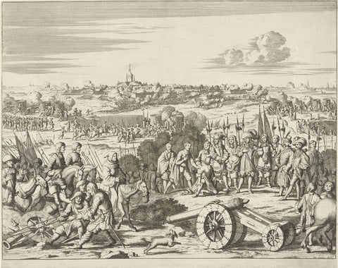 Siege and conquest of Naarden by the Prince of Orange, 1673, Jan Luyken, 1680 Canvas Print