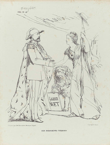 Dutch Virgin with King William III, 1863, Johan Michaël Schmidt Crans, 1863 Canvas Print