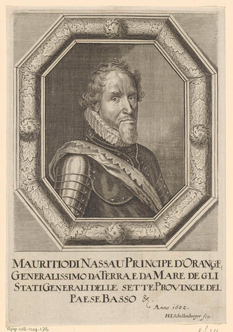 Portrait of Maurice, Prince of Orange, Johann Jacob Schollenberger, 1622 Canvas Print