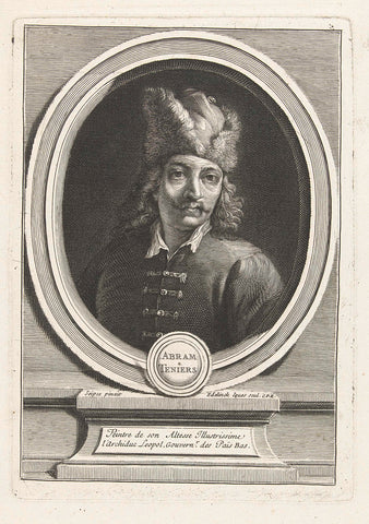 Portrait of Abraham Teniers, Gerard Edelinck, 1666-1707 Canvas Print