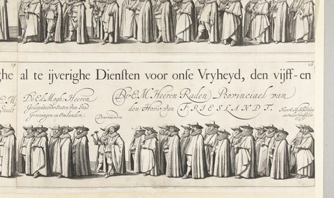 Part of the funeral procession of Ernst Casimir, Count of Nassau-Dietz in Leeuwarden (plate 16), 1633, J. Hermans, 1634 Canvas Print