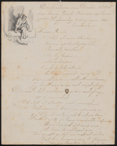 Poem to Theresia Augusta Alida Allebé, August Allebé, 1833 Canvas Print