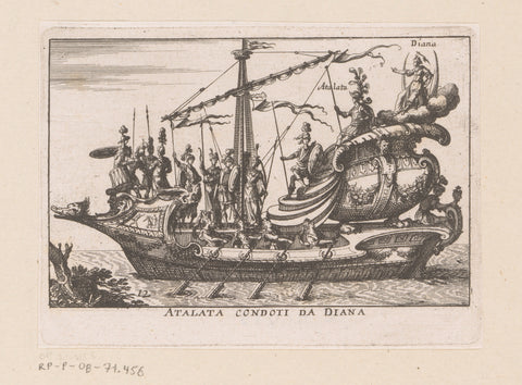 Ship with Diana on the stern, anonymous, c. 1635 Canvas Print