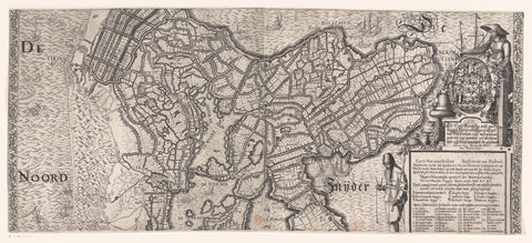 Map of North Holland (upper part), Joost Jansz. Bilhamer (attributed to), 1608 Canvas Print