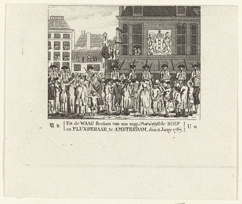 Patriotic looter from the Waag hung, 1787, anonymous, 1787 - 1790 Canvas Print