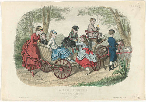 La Mode Illustrée, 1869, No. 18 : Costumes d'Enfants, Huard, 1869 Canvas Print