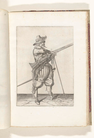 Soldier on guard with a musket that takes his fuse (no. 39), ca. 1600, Jacob de Gheyn (II) (workshop of), 1608 Canvas Print