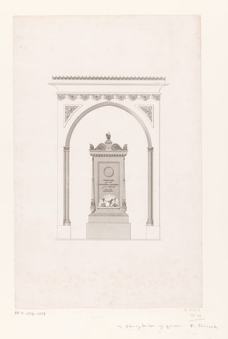 Monument in memory of the painter Johannes Christiaan Schotel, Hendrikus Pennock, 1839 - 1842 Canvas Print