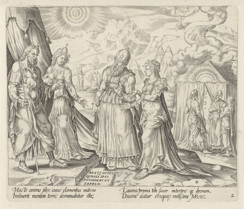 Moses' authority disputed by Miriam and Aaron, Harmen Jansz Muller, 1564-1568 Canvas Print