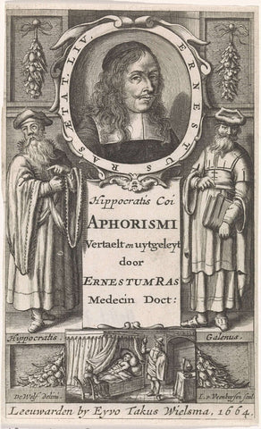 Portrait of the writer and physician Ernestus Ras, Jan Veenhuysen, 1664 Canvas Print