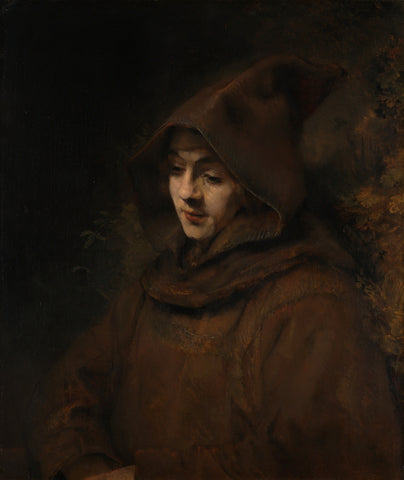 Rembrandt’s Son Titus in a Monk’s Habit, Rembrandt van Rijn, 1660 Canvas Print