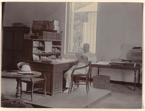 Man behind desk, anonymous, 1898 Canvas Print